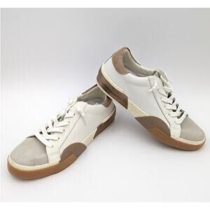 Dolce Vita Zina Women's Fashion Sneaker Shoes Lace-Up White/Tan Size US6 EU37